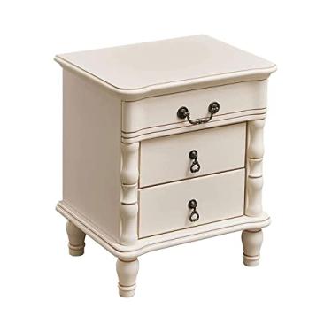 Imagem de Mesa de cabeceira com design moderno, pequena mesa para quarto, escritório, mesa de cabeceira, armário de cabeceira/retrô e generoso/fácil de limpar