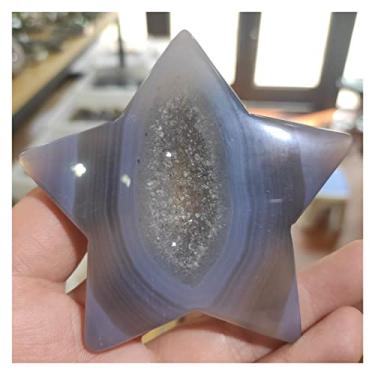 Imagem de CAMUTO Cheio de textura de pedras preciosas e cristais 6-8 cm geodo de ágata natural quartzo cristal esculpido estrela geodo cristal drusa 1 peça