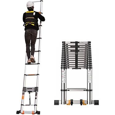 Imagem de OKUOKA Escada telescópica para barraca de teto 5 m 6,2 m 7 m 8 m, escadas de extensão telescópica dobráveis 5 m 5,5 m 6 m 7,9 m, alumínio, carga 150 kg (tamanho: 6,2 m/20,3 pés)