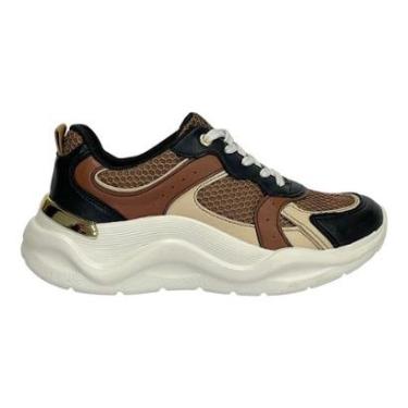 Imagem de Tênis Piccadilly Sneaker Fascite 939020 Preto/Mascavo-Feminino