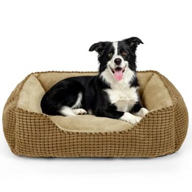 Imagem de MIXJOY Cama grande para cães grandes, médios e pequenos, cama ortopédica retangular lavável, cama macia e calmante para filhotes de cachorro para animais de estimação durável com fundo antiderrapante