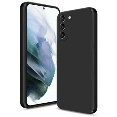 Imagem de Btstring Capa para Samsung Galaxy S21, capa de silicone macio com proteção de câmera atualizada, capa fina à prova de choque com forro de microfibra antiarranhões, preta