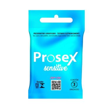 Imagem de Preservativo Prosex Sensitive Lubrificado 3 Unidades