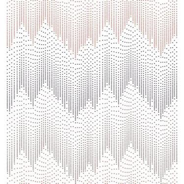 Imagem de Papel de Parede Adesivo Pontilhado Azul e Vermelho Abstrato Geométrico