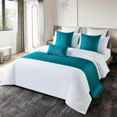 Imagem de HSTANGKY Cachecol para cama de hotel, colcha de luxo, decoração elegante, confortável, proteção de cama para quarto, toalha de cama lavável para solteiro, queen king, tamanho verde||50 x 240 cm para