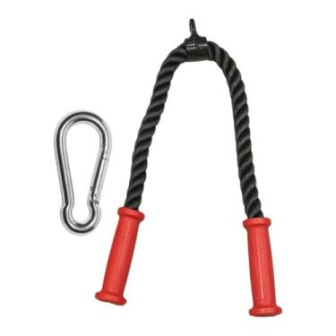 Imagem de menolana Acessório para cabo de corda para tríceps com mosquetão, ideal para treino em academia, exercícios em casa e para ombros e bíceps, 70cm
