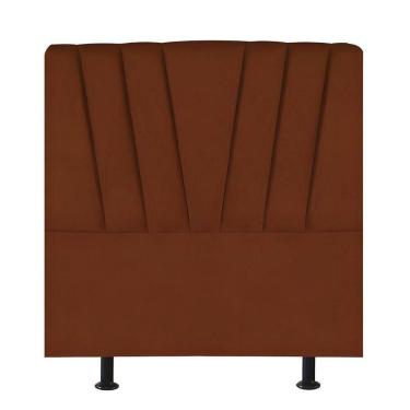 Imagem de Cabeceira Estofada De Cama Casal Box 140 Cm Louise Veludo terracota