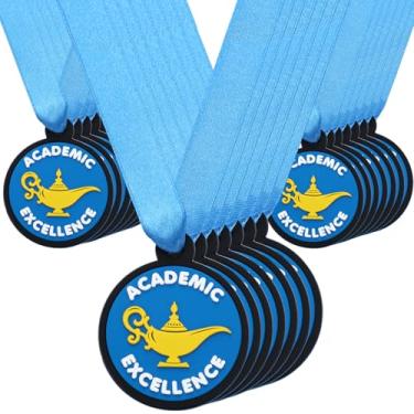 Imagem de Cunno 24 medalhas de borracha medalhas de prêmio a granel com fita de pescoço Vencedor incentiva a participação em equipe para crianças adultos competições prêmio troféu suprimentos para festa