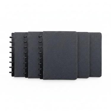 Imagem de Caderno de Anotações Executivo com Capa Dura, Material Sintético Cinza, Espiral Preto, 80 Folhas Destacáveis Pautadas, com Porta Canetas e Cartões, 22,3x18,0x2,1cm (5)