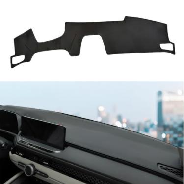 Imagem de REPOYUL Apto para Honda Accord 2023 2024 2025 painel preto capa de console central protetor de painel protetor protetor de almofada de microfibra borda atualizada (com HUD, costura preta)