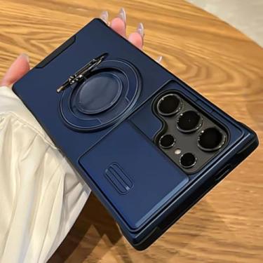 Imagem de Capa com suporte de anel metálico oculto e rotação de 360° para Samsung S25 Ultra S24 Plus S23 Fe S22 S21, capa protetora anti-queda (para S23 Ultra/Azul)