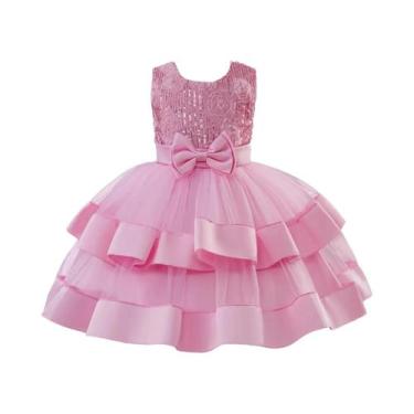 Imagem de Vestido De Princesa Com Flores De Lantejoulas Para Meninas, Saia Em Ca