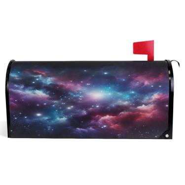 Imagem de TSENQUE Caixa de correio decorativa nebulosa espacial capas magnéticas outono caixa de correio vinil férias caixa de correio à prova de intempéries decoração tamanho padrão 52,6 x 45,8 cm