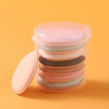 Imagem de 7 peças tamanho mini almofada cosmética profissional corretivo base detalhe puff conjunto esponja maquiagem ferramenta de beleza (cores mistas)