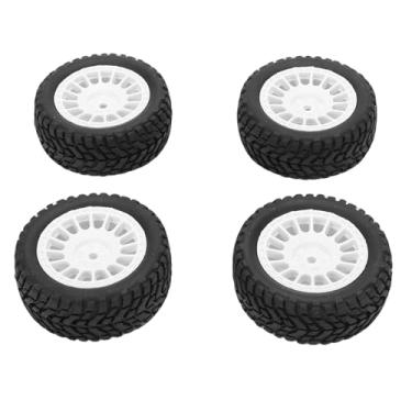 Imagem de RiToEasysports Pneus RC, Pneus RC Rally Off Road Com Controle Remoto 4 Unidades para 1:16 1:14 :12 :10 Modelos de Carros Em Escala Com Réplica de Piso Off Road Material de Borracha (WHITE)