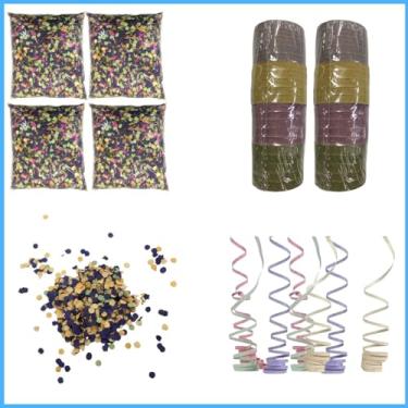 Imagem de Kit Completo 4 Confetes 2 Serpentinas Para Carnaval