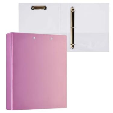 Imagem de Pasta de fichário gradiente roxo com três anéis e pasta de arquivo para área de transferência de perfil para material escolar e de escritório, pacote com 2