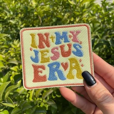 Imagem de Patch in My Jesus Era de 7,6 cm coração cristão religioso Jesus versículo bíblico ferro em/costurado em tecido bordado apliques adesivos para caminhoneiro chapéus roupas mochila acessórios DIY amigos