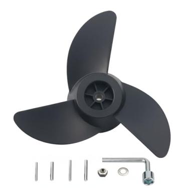 Imagem de MGA089B Hélice de guia de motor, hélice de motor de pesca de 3 lâminas para motor MotorGuide, motor de 8,89 cm, machete III preto, hélice de 3 lâminas para MotorGuide R3 25 kg, W55, Xi5 36v, 75 Motor