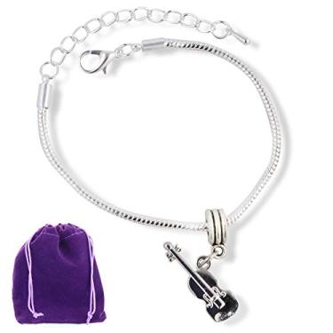 Imagem de Pulseira de violino | Pulseira de descanso de ombro para mulheres, estudantes, música, professores, presentes de festa de formatura para ela, acessórios, decoração, violino, presente para mulheres e