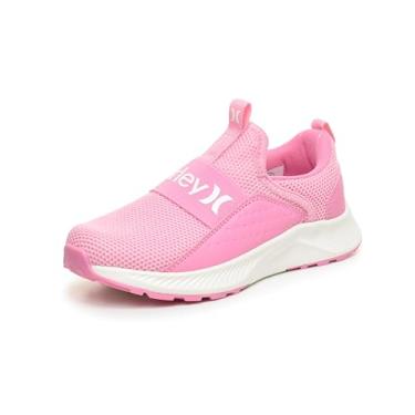 Imagem de Hurley Tênis infantil sem cadarço Cameron – Tênis esportivo leve para meninos e meninas com faixa elástica, cabedal de malha respirável e palmilha acolchoada – Tênis de corrida fácil de colocar e