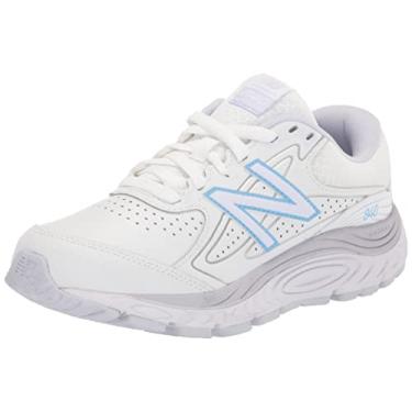 Imagem de New Balance Tênis de caminhada feminino 840 V3, Branco/cinza silencioso, 10.5 X-Wide