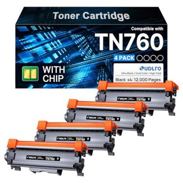 Imagem de SUDLTO Cartuchos De Toner Compatíveis De Substituição Para Brother Tn760 Tn-760 Tn730 Tn-730 Toner Compatível Com Mfc-L2750Dw Hl-L2370Dw Mfc-L2710Dw Hl-L2350Dw Hl-L2390Dw Dcp-L2550Dw Printer (4 Pret