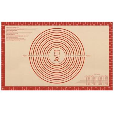 Imagem de Tapete de cozimento grande (66 x 40 cm) - Tapete antiaderente de silicone para assar e enrolar com guias de medição para pastelaria, massa e assar