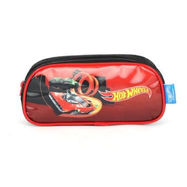 Imagem de Estojo Escolar Infantil Simples Hot Wheels - Luxcel, Vermelho