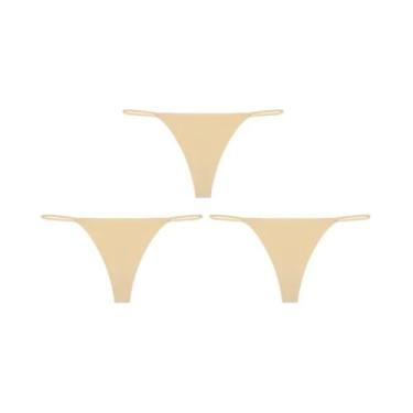 Imagem de Calcinhas Tanga Sem Costura De Cintura Baixa 3 Peças Com Alça Fina, Al