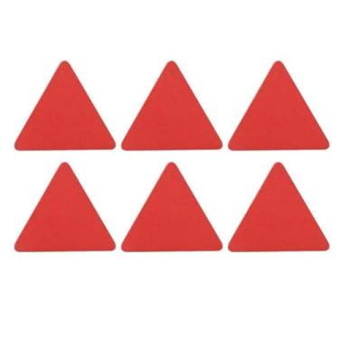 Imagem de Discos de madeira artesanato educacional diy brinquedos infantis artesanato ambiental para crianças projetos de arte e decoração de casa 50 peças corte a folheado de madeira (Triângulo 5,8 x 5 polegadas)