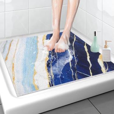 Imagem de Tapete de chuveiro quadrado, 81 x 81 cm, extra grande, antiderrapante, antiderrapante, tapete de chuveiro antiderrapante para casa, holtel, banheiro