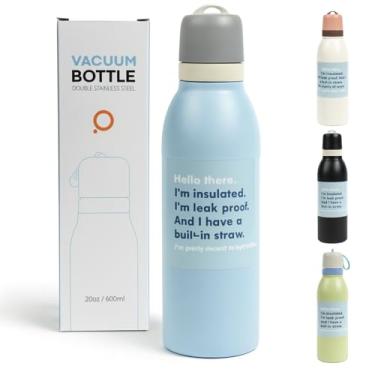 Imagem de Garrafa Térmica Inox 800ml / 550ml – Mantém Gelado 24h e Quente 12h, Aço Inox 304, Livre de BPA, Alta Performance para Academia, Trabalho e Viagem (Azul Bebe, 800ml)