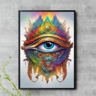 Imagem de Quadro Olho De Horus Aquarela 45X34Cm