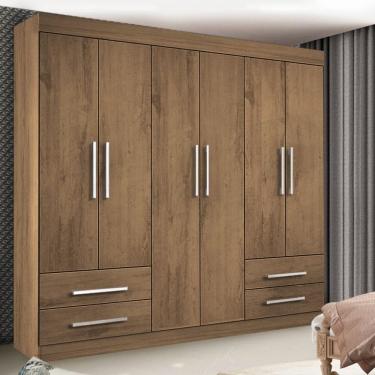 Imagem de Guarda Roupa Casal Porto Freijo 6 Portas 4 Gavetas Minastex