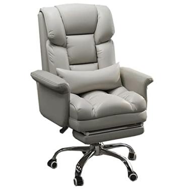 Imagem de Cadeira ergonômica com apoio para os pés cadeira de computador cadeira de escritório ergonômica cadeira de escritório executiva grande encosto alto cadeiras de trabalho de couro PU com apoio lombar