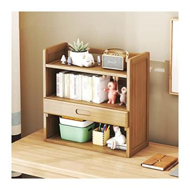 Imagem de Armário de arquivo de madeira de 3 camadas com 1 gaveta pequena, organizador de mesa, prateleira de exibição de madeira para escritório, cozinha, sala de estar, suporte de impressora, escritório