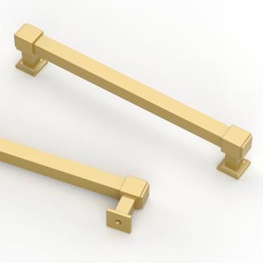 Imagem de Asidrama Pacote com 10 puxadores de armário de cozinha dourados escovados de 6,3 polegadas (160 mm), puxadores de armário de cozinha para puxadores de gaveta de armário