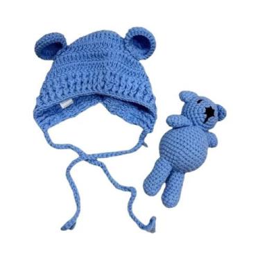 Imagem de Conjunto De Roupa Para Bebê Recém-Nascido Com Macacão Tricotado E Chap