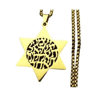 Imagem de Colar Pingente Estrela De Davi Hebraica Em Ouro E Prata Para Mulheres 