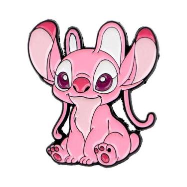 Imagem de Pins De Esmalte E Broches De Lapela De Anime Stitch Azul E Rosa, Com G