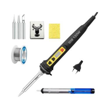 Imagem de Kit De Ferro De Solda Elétrico Digital 120W 150W Com Calibração Dupla 