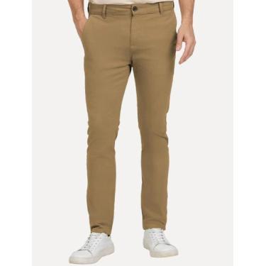 Imagem de Calça King & Joe Sarja Masculina Slim Cáqui Médio Tamanho Calças:44