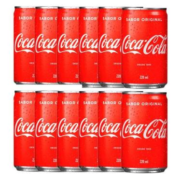 Imagem de Kit 12 Refrigerante Coca Cola Lata 220ml - Coca-Cola