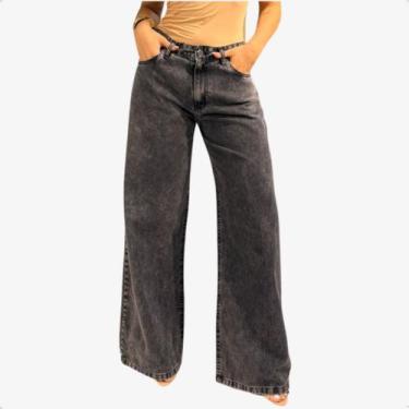 Imagem de Calça Jeans Wide Leg Feminina Moda Elegante Look Confortável - Dixon J