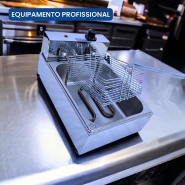 Imagem de Fritadeira Industrial Elétrica Premium Cuba Profissional 5L Aço Cebola