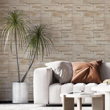 Imagem de Papel De Parede Adesivo Pedra Mosaico Marrom - 3,0M - Gh Papel De Pare