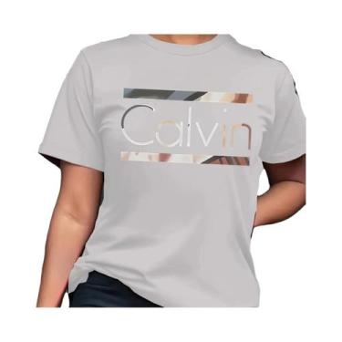 Imagem de Camiseta Feminina De Verão Em Algodão Casual Com Gola Redonda E Manga 