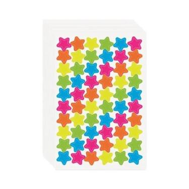 Imagem de Adesivos De Scrapbook Em Formato De Estrela, Coração E Pontos Arco-Íri