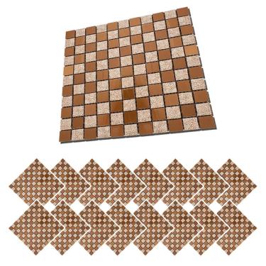 Imagem de Pastilha De Vidro Autocolante Kit 16 Uni Parede Cozinha Box Banheiro Sala Decorativa Facil Aplicacao Requintada Moderna